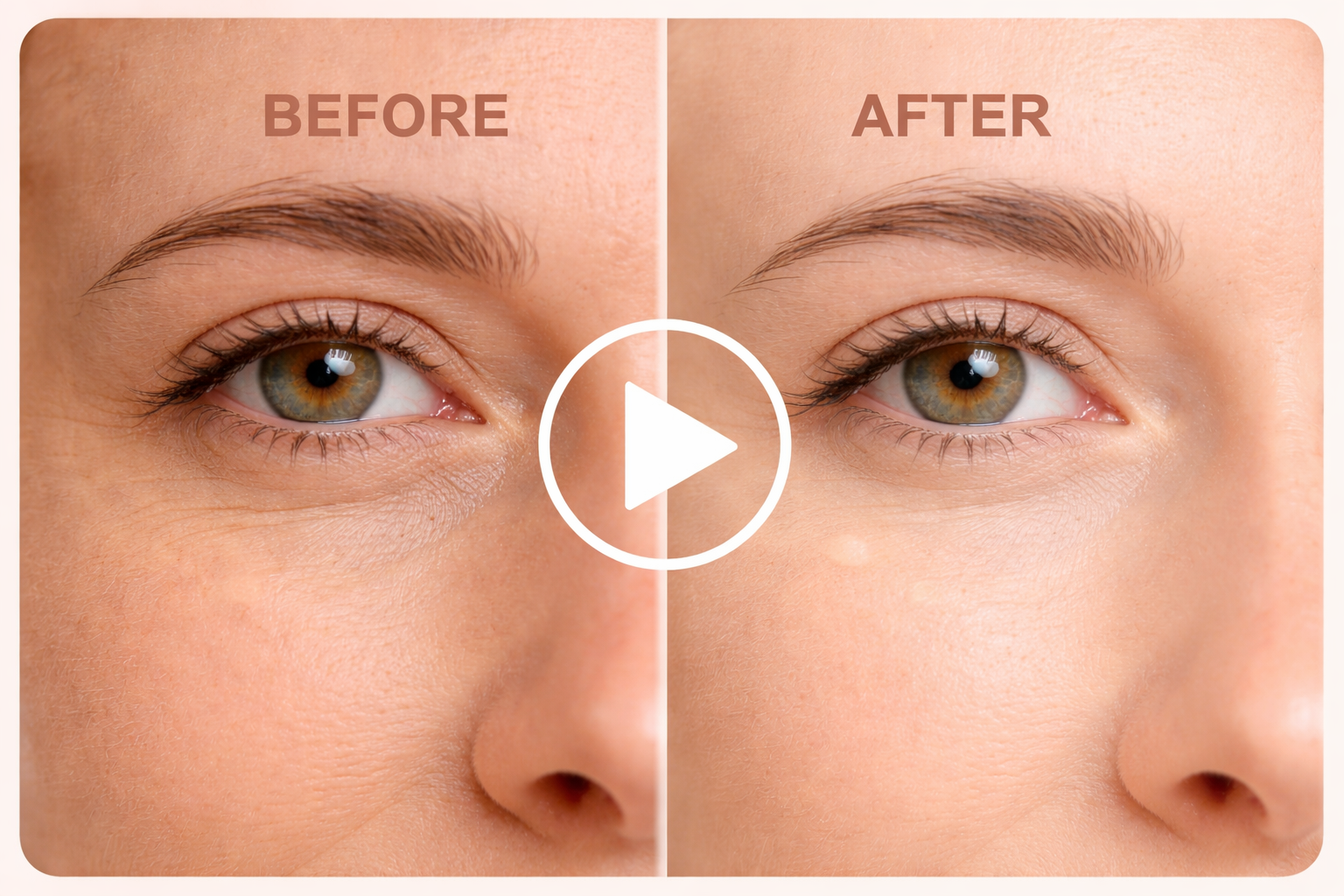 Before and after skincare result